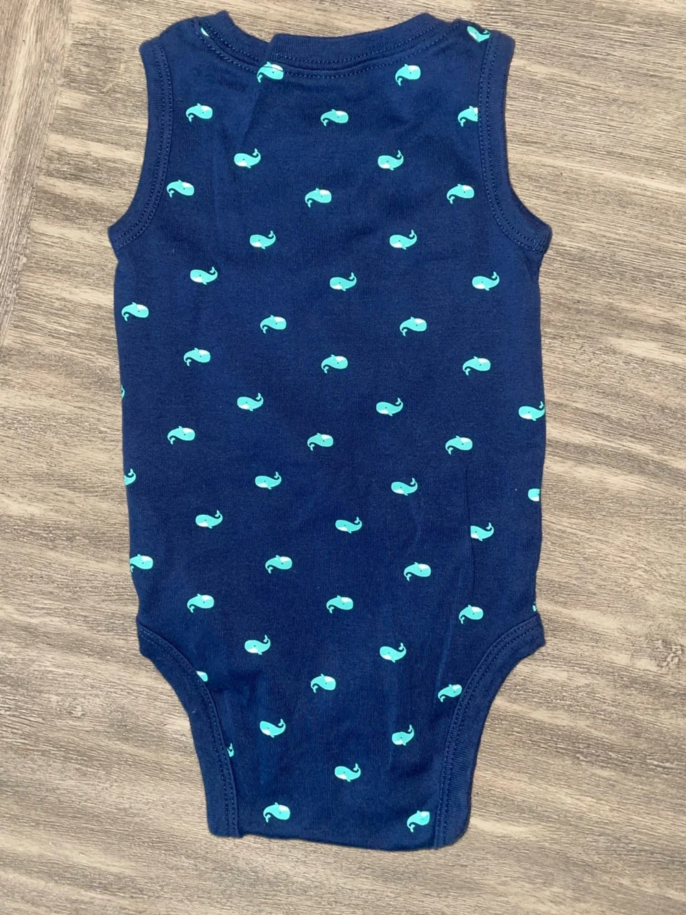 Carter's Navy Tank One-Piece with Teal Whale Print